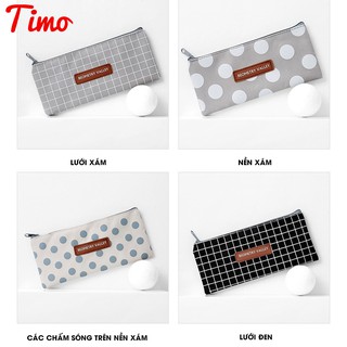 Túi Đựng Bút Canvas Sức Chứa Lớn Họa Tiết Sọc Caro Thời Trang Tiện Dụng [ Mã : DAUT5K ]