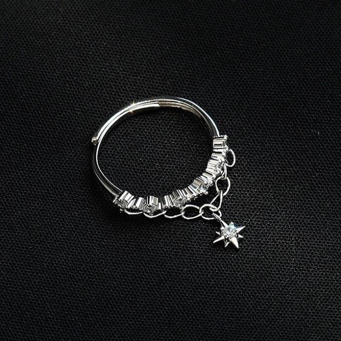 (060) Nhẫn Ngôi Sao  Kim Cương Lấp Lánh ✨ Đính Dây Sáng Tạo