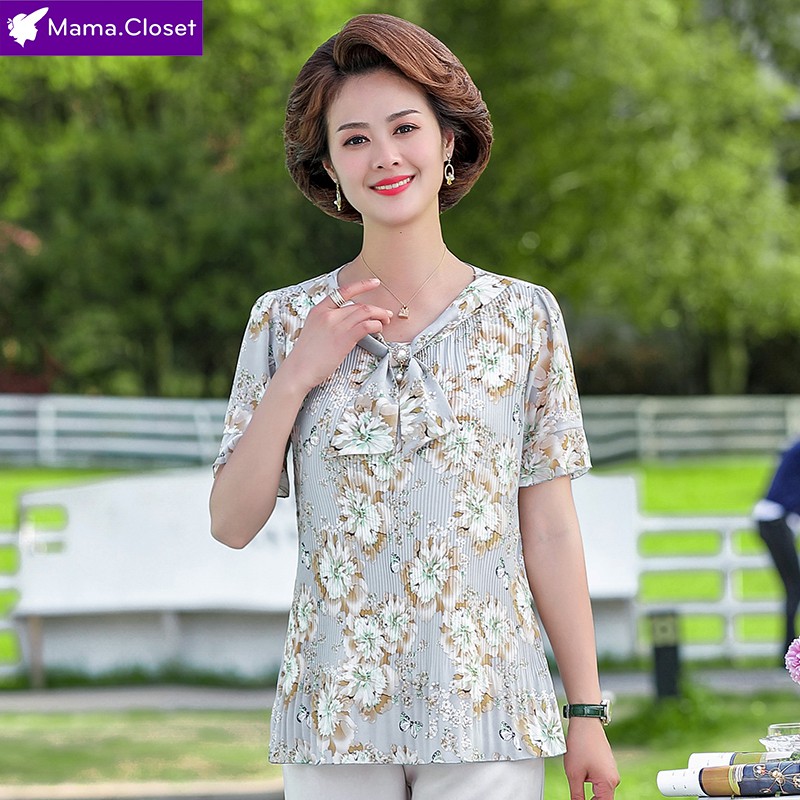 #Y613 ÁO LỤA VOAN CHO MẸ, ÁO KIỂU CỔ NƠ CHO NGƯỜI TRUNG NIÊN, ÁO QUẢNG CHÂU CAO CẤP, MẪU MỚI NHẤT 2021 &lt;3