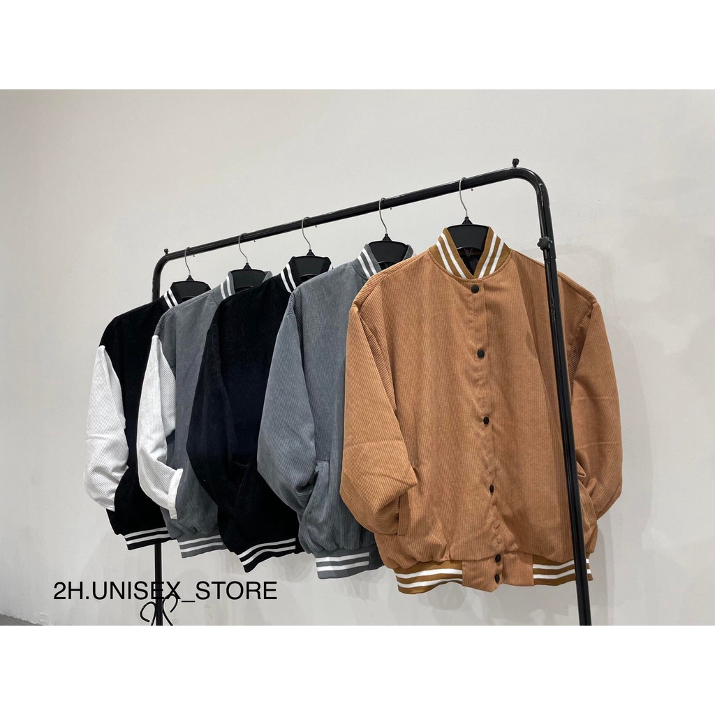 ÁO KHOÁC BOMBER UNISEX NAM NỮ FORM RỘNG CHẤT NHUNG TĂM CAO CẤP 2H.UNISEX_STORE