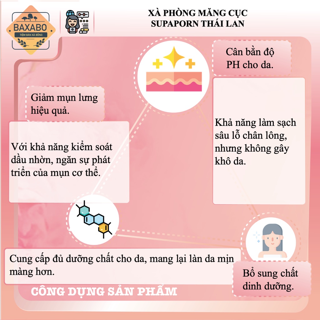 XÀ PHÒNG MĂNG CỤC THẢO DƯỢC SUPAPORN NỘI ĐỊA THÁI LAN - XÀ PHÒNG KIỂM SOÁT NHỜN HIỆU QUẢ SUPAPORN THÁI LAN - HÀNG CHÍNH