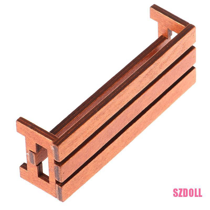 Mô Hình Ghế Dài Thu Nhỏ Bằng Gỗ Tỷ Lệ 1:12 Dành Cho Nhà Búp Bê SZDOLL6