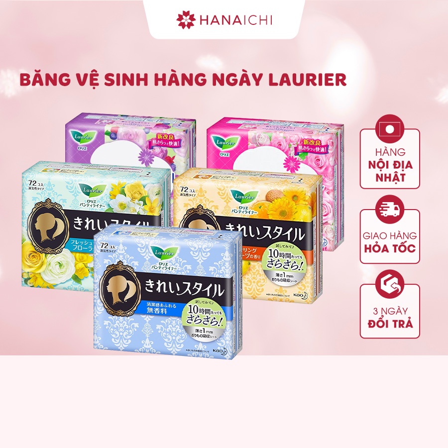 Băng Vệ Sinh Hàng Ngày Laurier bịch 72 miếng - Nội Địa Nhật