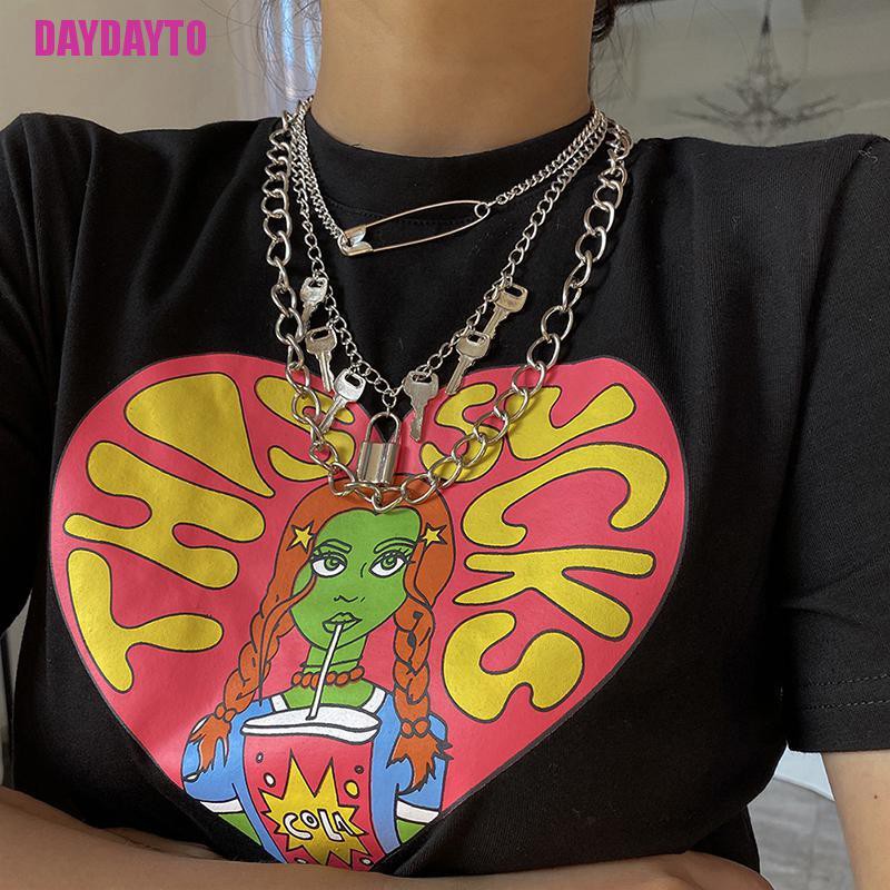 Vòng Cổ Choker Mặt Hình Chìa Khóa Thiên Thần Phong Cách Gothic Punk Hip Hop