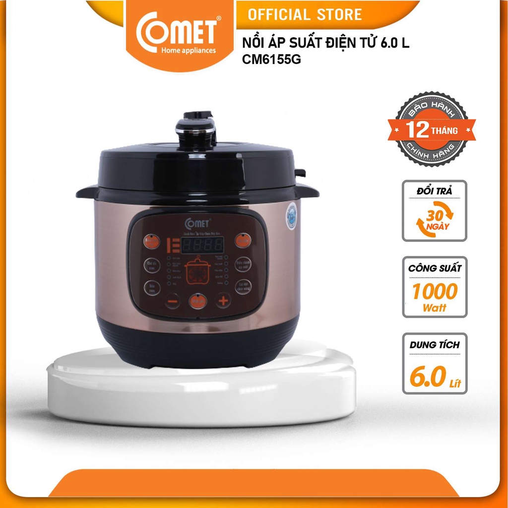 Nồi áp suất điện nắp gài Comet CM6155 6.0L