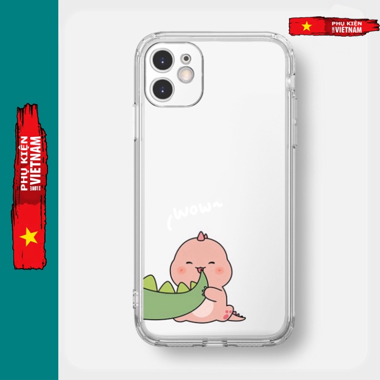 Ốp lưng iphone 6, 6s plus, 7 8 Plus, X, XS, XR, XSMAX, 11 , 12, 13 PROMAX suốt trong quãng BỐ CON khủng long thời tiền s