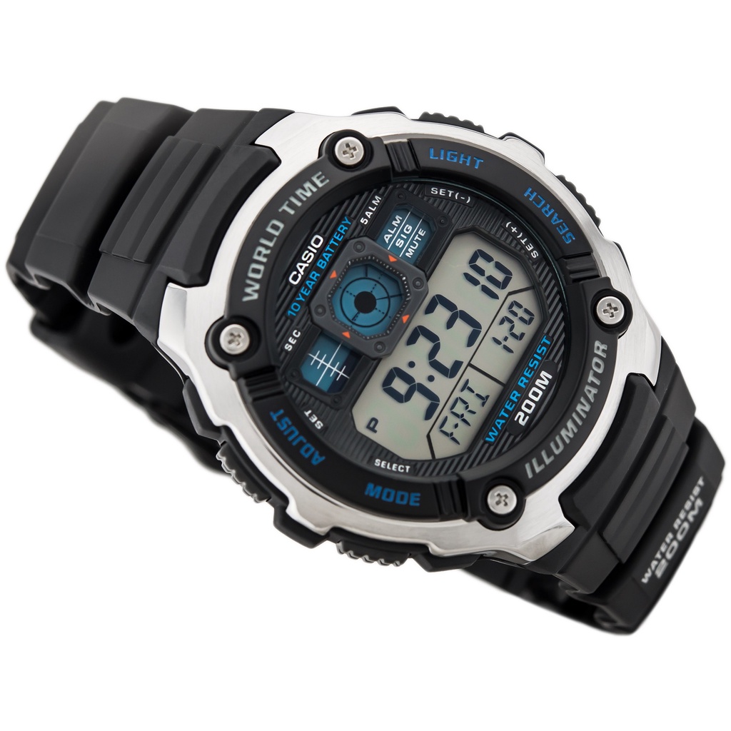 Đồng hồ nam dây nhựa Casio chính hãng Anh Khuê AE-2000W-1AVDF (47mm)