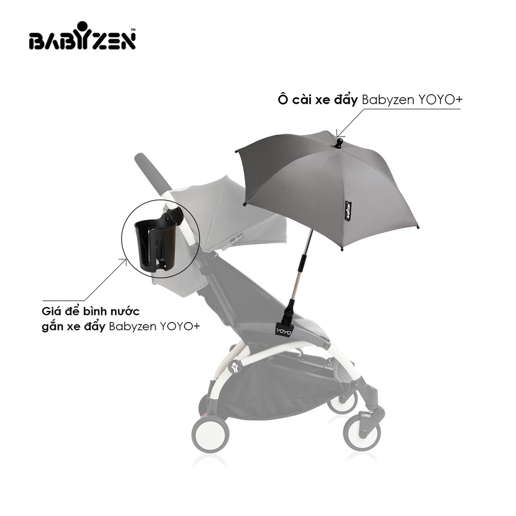 Ô cài xe đẩy BABYZEN YOYO Ghi Silver