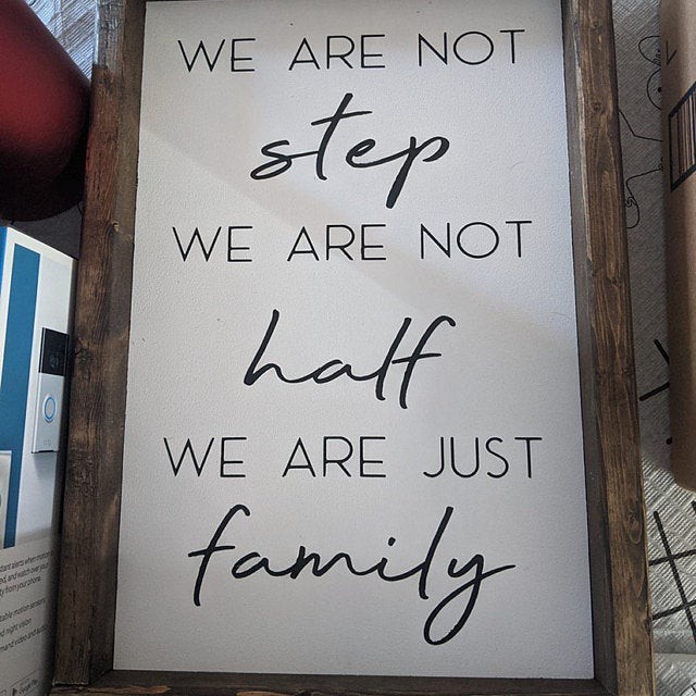 Tranh gỗ handmade gia đình - Not Step, Not Half, Just Family - Decor trang trí phong cách vintage