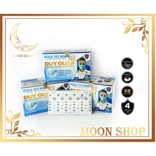 Hộp khẩu trang y tế, khẩu trang 4 lớp họa tiết Duy Quân 50 cái
