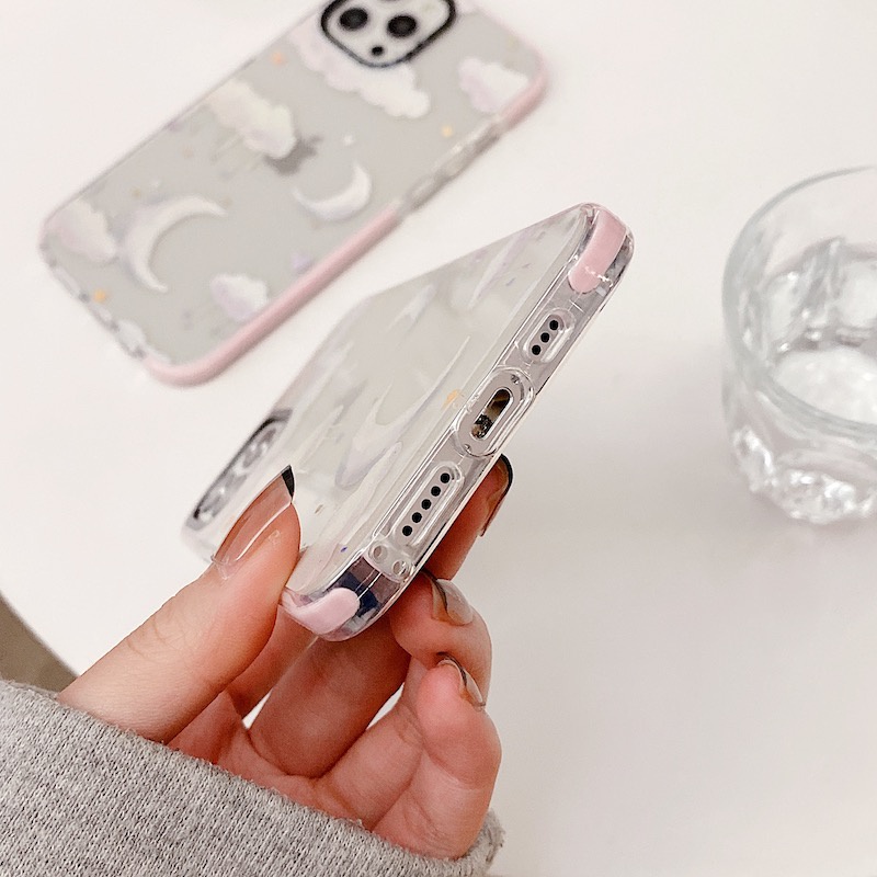 Ốp Điện Thoại Mềm Trong Suốt In Hình Đám Mây Cho iPhone 15 14 13 12 11 Pro Max Mini X XS XR 7 8 Plus