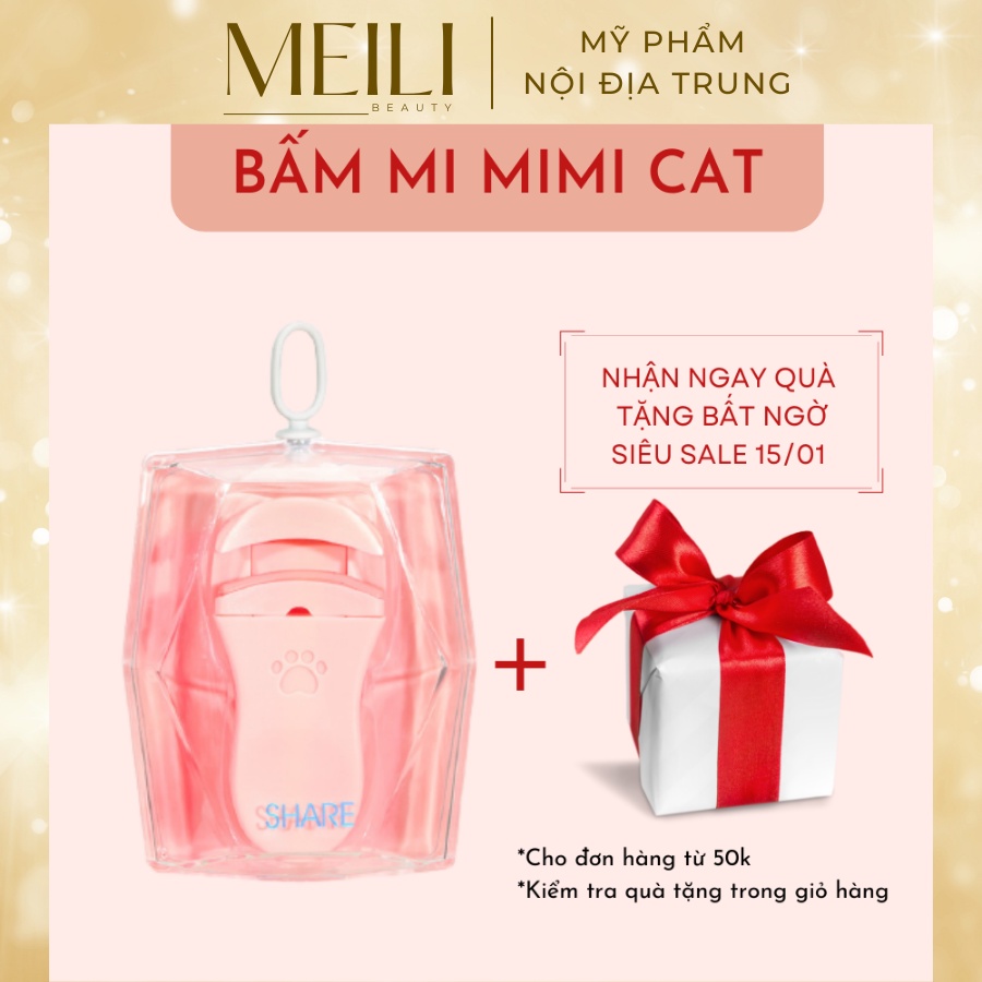 [HOT] Bấm mi MIMI CAT có đệm silicon uốn cong mi tự nhiên thiết kế hình thù ngộ nghĩnh - Meili Beauty