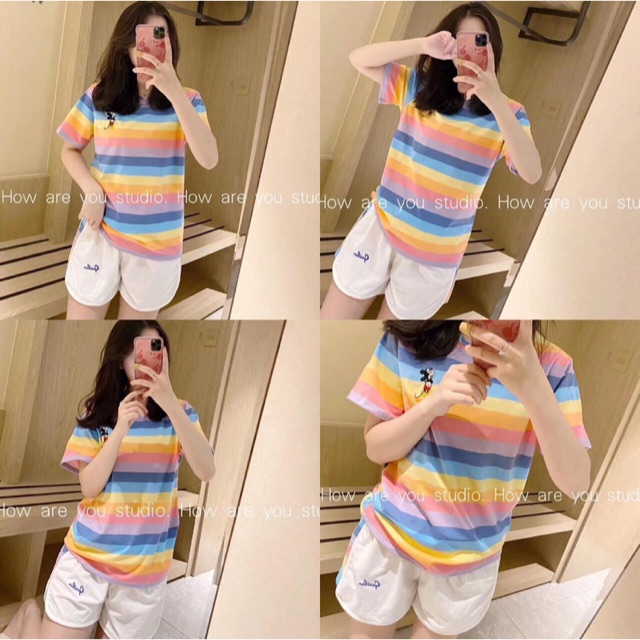 Set bộ Cầu vồng 🌈 đẹp xuất sắc siêu xinh rá siêu hờiiiiiii #115k 👉🏻 Áo chất cotton mềm mịn siêu mát  👉🏻Quần chất c