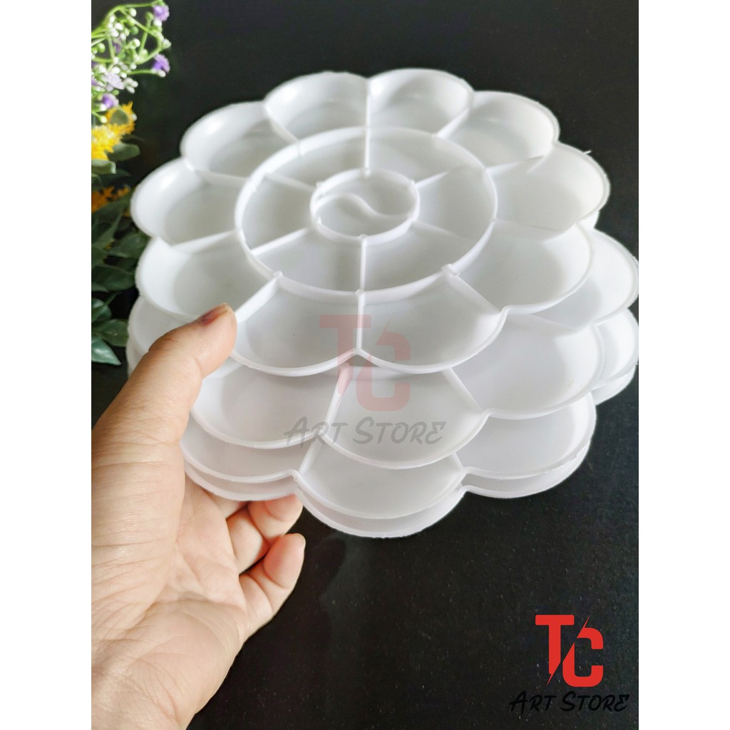 Vỉ Pha Màu Hoa Mai 16 Ô bằng nhựa - 18cm