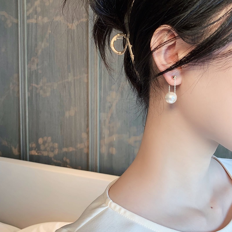 Khuyên tai nữ ngọc trai nhân tạo sang trọng, xinh xắn bông tai đẹp Hàn Quốc