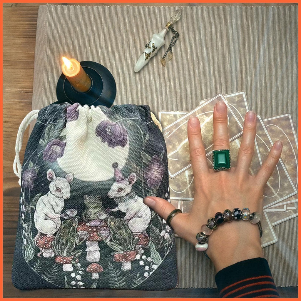 Túi Đựng Bài Tarot Hình Chuột Và Ếch Kích Thước 5.12x7.09 Inch