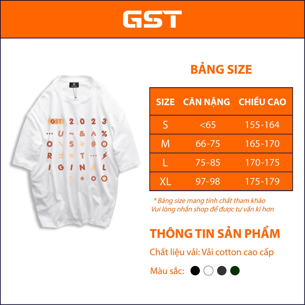 Áo Thun Local Brand GST in hình chữ số phông nam nữ tay lỡ form rộng cá tính