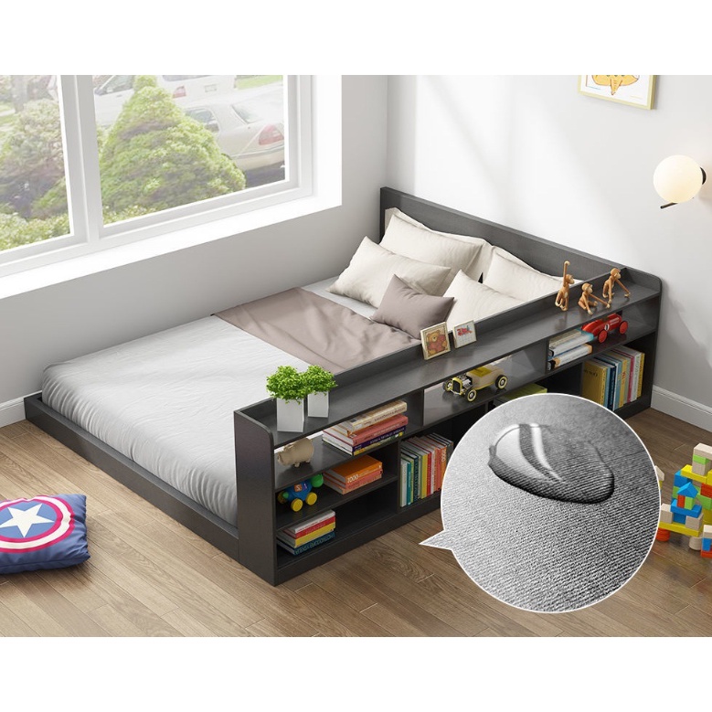 Giường Ngủ Bệt Kết Hợp Kệ Sách-Kệ Trang Trí GH19 Phong Cách Nhật Bản Nhiều Màu Sắc