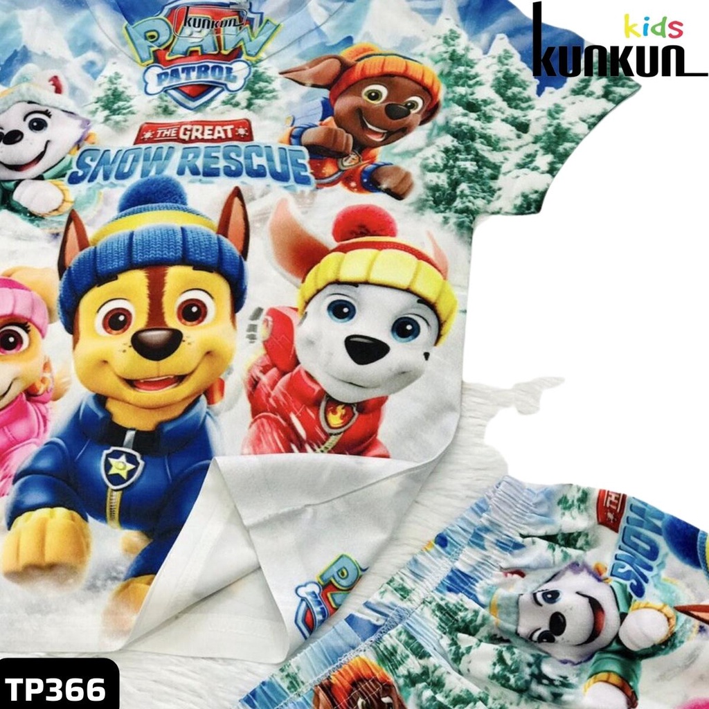 Quần áo bé trai và bé gái in hoạt hình Đội chú chó cứu hộ paw patrol chất Thun lạnh KunKun Kid TP366 - Đồ bộ trẻ em