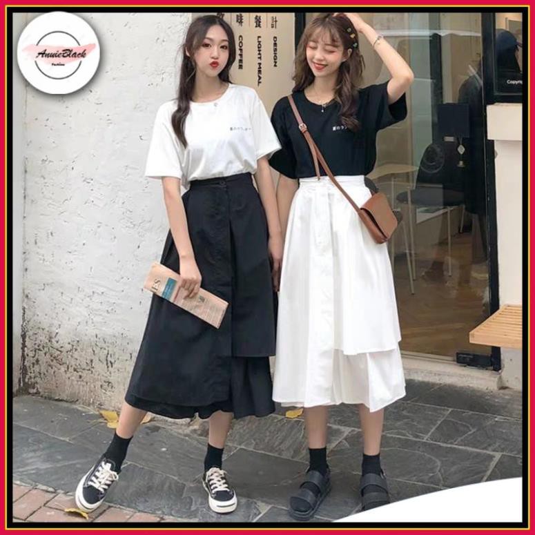 Chân Váy Xòe 🦋 Chân váy Uzallang lệch vạt 2 màu 🦋 AB | BigBuy360 - bigbuy360.vn
