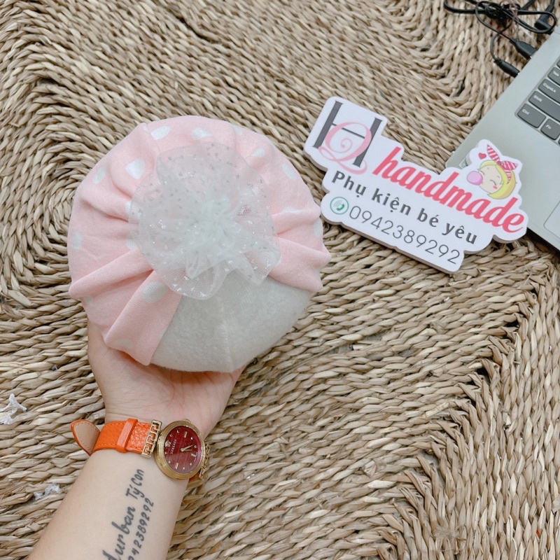 Turban sơ sinh - vải coton 4 chiều( 4-7kg.6-9kg)