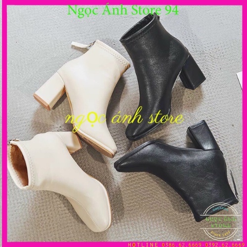 Bốt nữ da lỳ đế 7p kéo khoá sau siêu đẹp, lót lót lông,Ngọc Ánh store