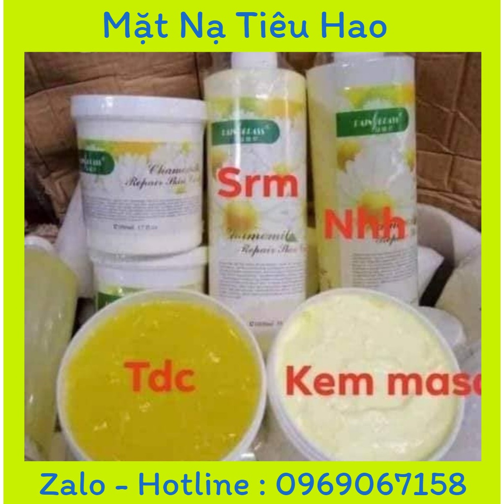 Bộ chăm sóc da mặt cơ bản hoa cúc (Sữa rửa mặt + Tẩy da chết + Kem massage + Nước hoa hồng)