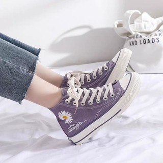 Giày nữ cao cổ hoa cúc