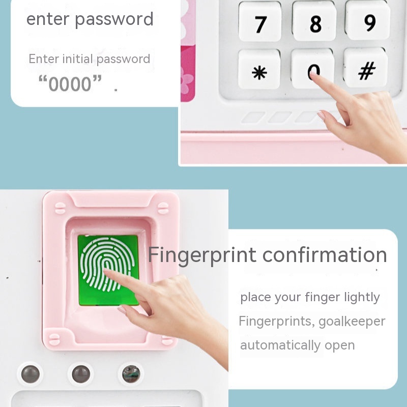Hộp Tiết Kiệm Tiền Có Mật Khẩu Vân Tay Đồ Chơi An Toàn Cho Bé