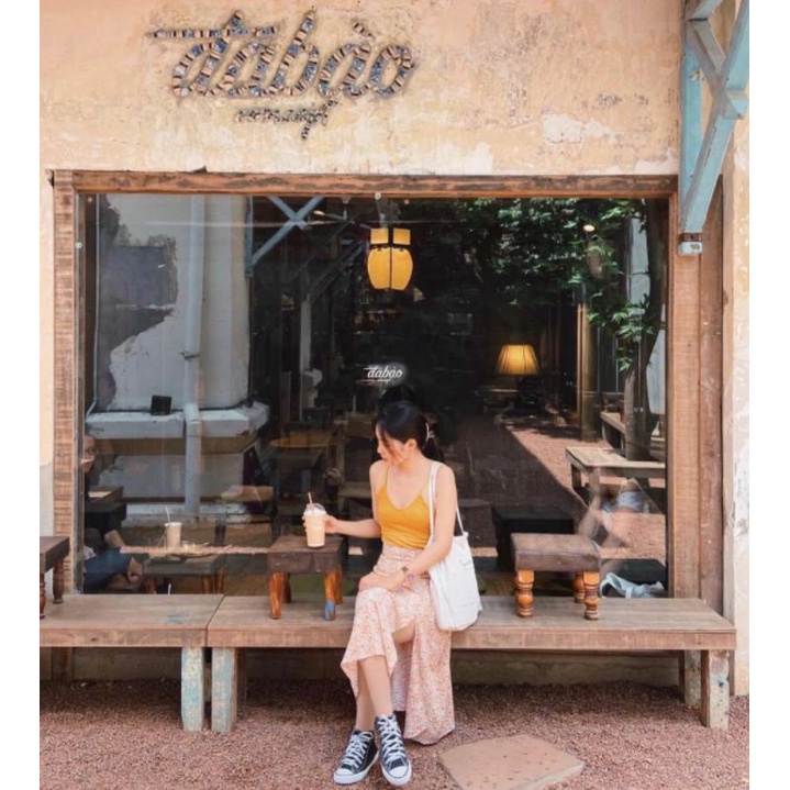 Chân váy hoa nhí cam xẻ tà Meadow Skirt đáng yêu ❤ | BigBuy360 - bigbuy360.vn