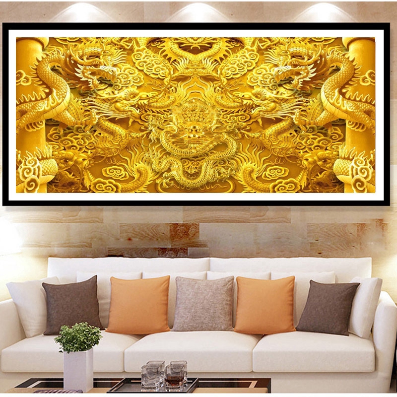 Bộ Tranh Đính Đá Tự Làm Hình Rồng Độc Đáo