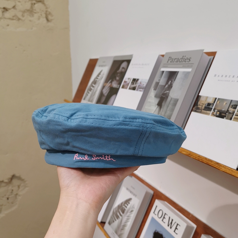 Mũ Beret Màu Trơn Thêu Chữ Phong Cách Retro Anh Quốc Thời Trang Thu Đông Cho Nữ