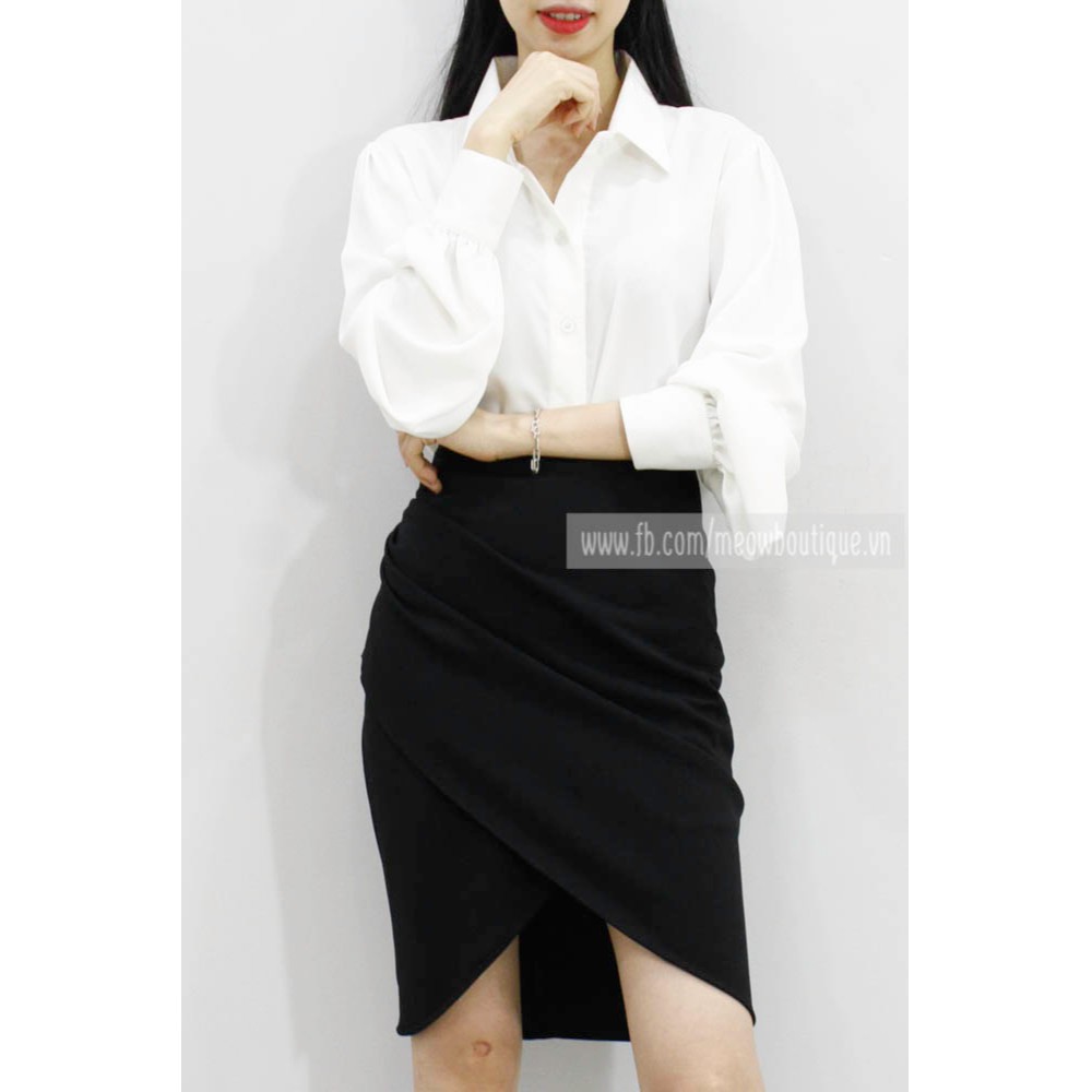 [Mã FATHANG5 giảm 10K đơn 50K] [Hình thật tự chụp] Chân Váy Công sở Bút Chì Tulip Xếp Pli Nhún Meow Boutique | BigBuy360 - bigbuy360.vn