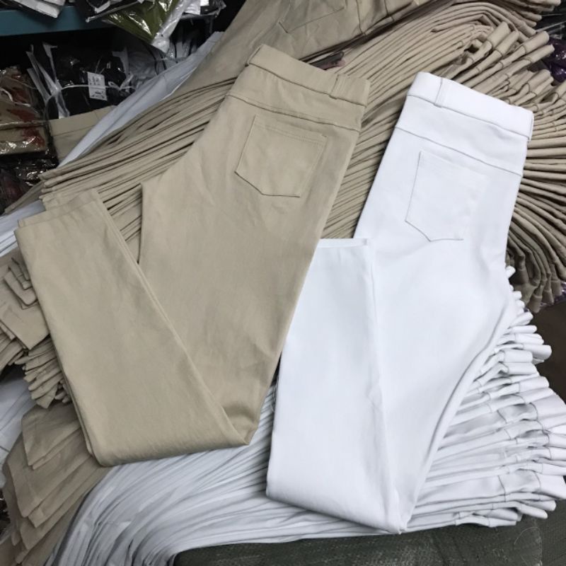 Quần kaki skinny dáng dài cạp cao cho nữ nhiều màu