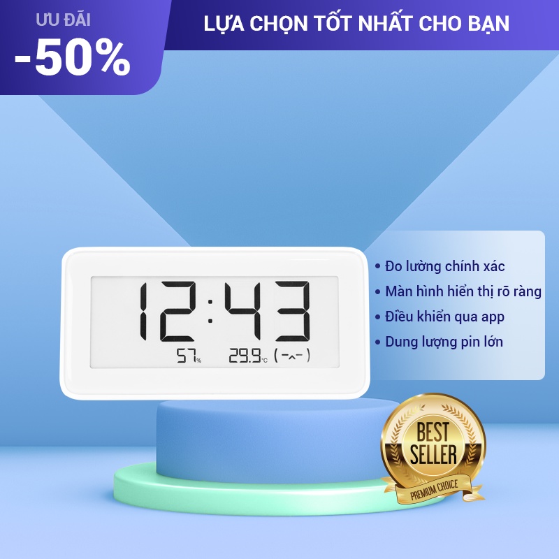 Đồng Hồ Tích Hợp Đo Độ Ẩm, Nhiệt Độ XIAOMI MIJIA Chính Xác, Có Độ Chênh Lệch Thấp