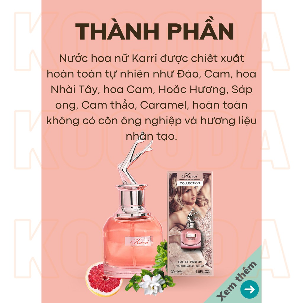 NƯỚC HOA NỮ KARRI PERFUME COLLECTION  ĐÔI CHÂN QUYẾN RŨ 30ML | BigBuy360 - bigbuy360.vn