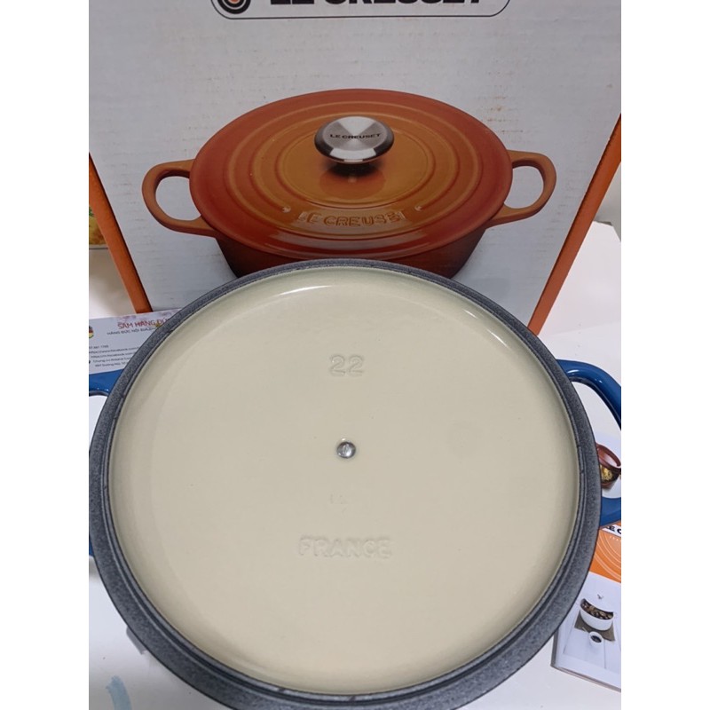SIÊU PHẨM NỒI GANG LECREUSET 20cm màu Xanh Blue Marseille CAO CẤP Sản xuất tại Pháp