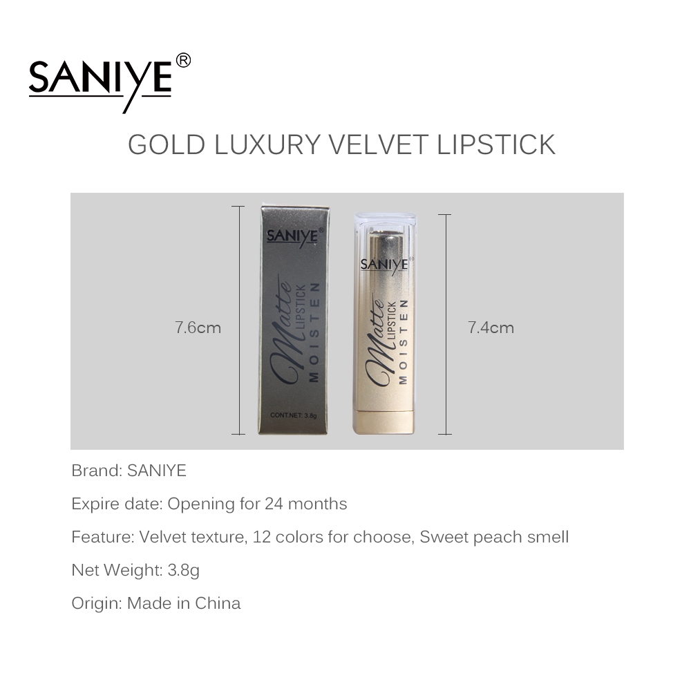 Son nhung trang điểm dưỡng ẩm 8 màu SANIYE L1182 | BigBuy360 - bigbuy360.vn