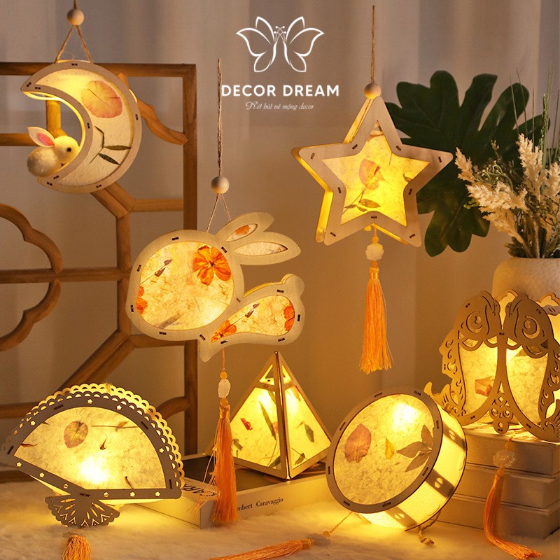 Đèn lồng hoa khô handmade DIY, decor sống ảo, chụp ảnh phố đi bộ (Có đặt lắp sẵn)
