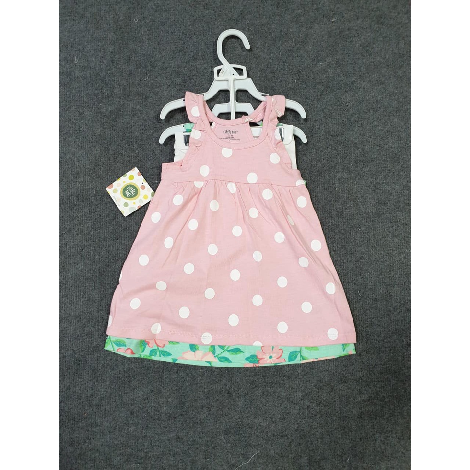 Set 2 váy hè kèm quần Little me cho bé gái