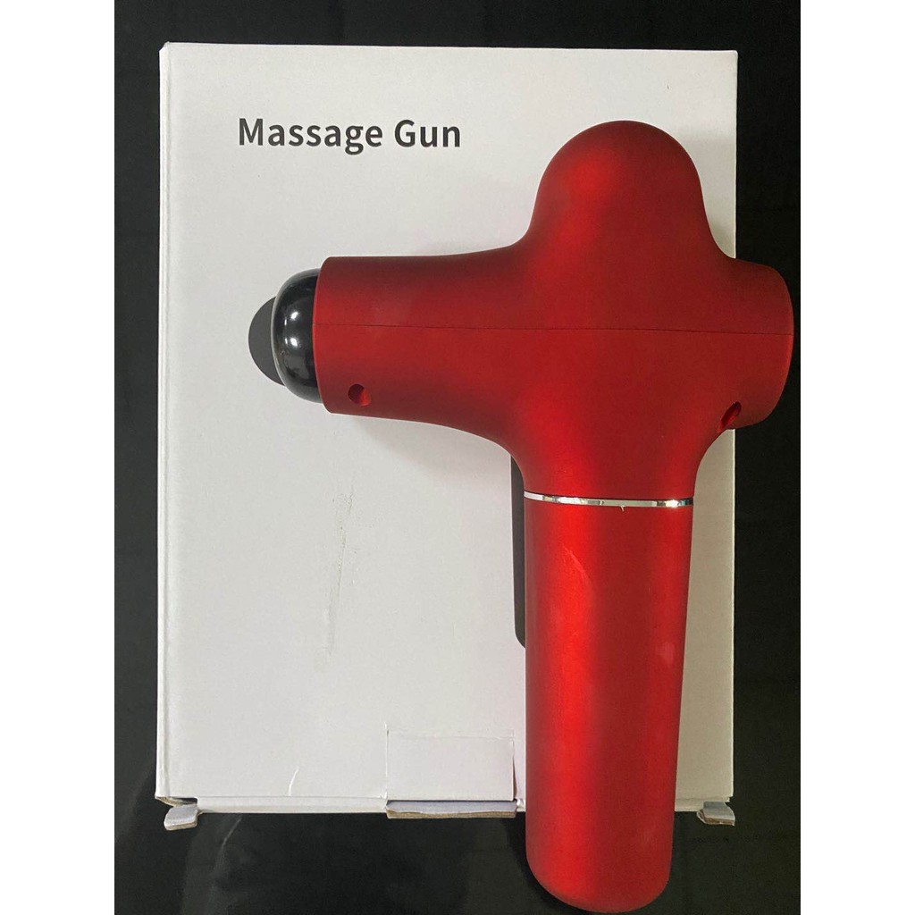Máy massage toàn thân cầm tay mini, máy giãn cơ rung, súng mát xa 4 đầu đa năng