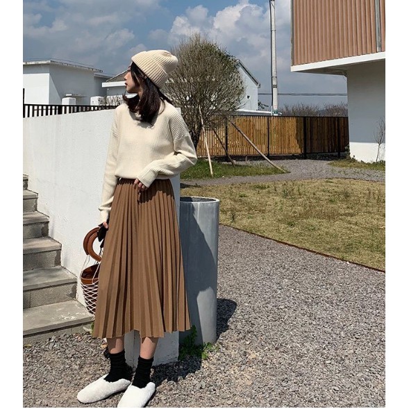 Chân váy maxi xếp ly dáng dài cv110