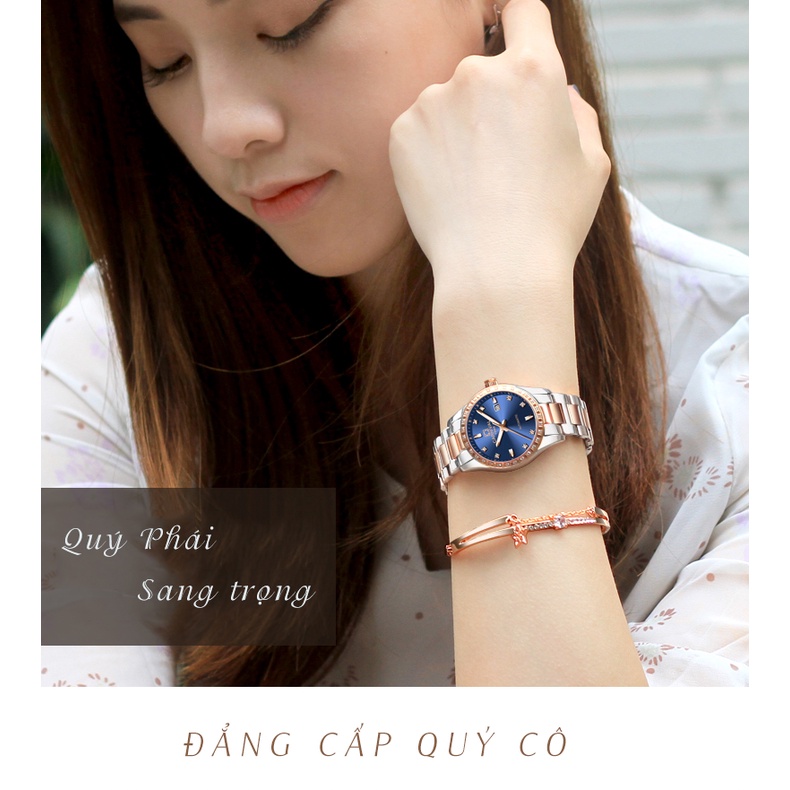 Đồng hồ Nữ ROMATIC LUXURY 8810 RUBY, Dây Demi Siêu Sang,Tặng Hộp & Pin