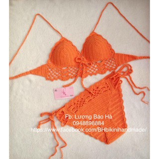 Freeship Bộ Bikini Len Móc Thời Trang 2018