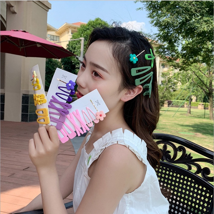 Set 7 Kẹp Tóc Nhiều Màu Sắc Thời Trang Hàn Quốc Cho Nữ