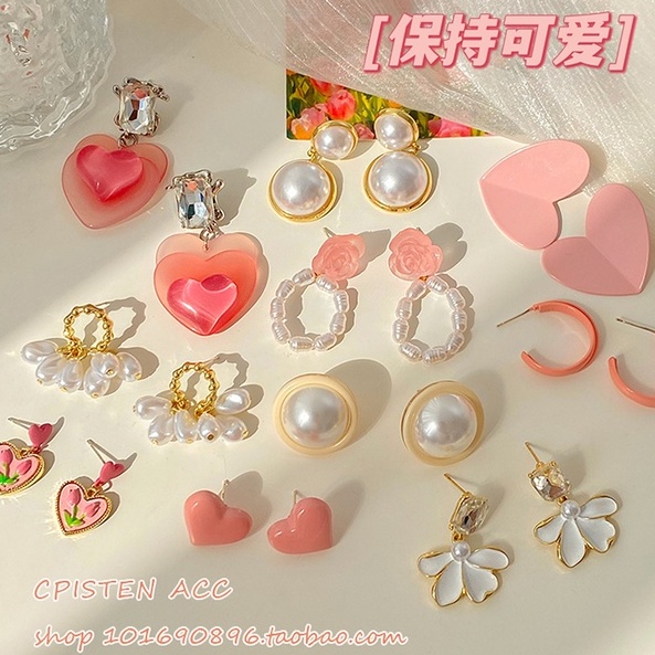 Khuyên Tai Dáng Dài Đính Nơ/Trái Tim/Nơ Dễ Thương Thời Trang Mùa Hè Mới 2023