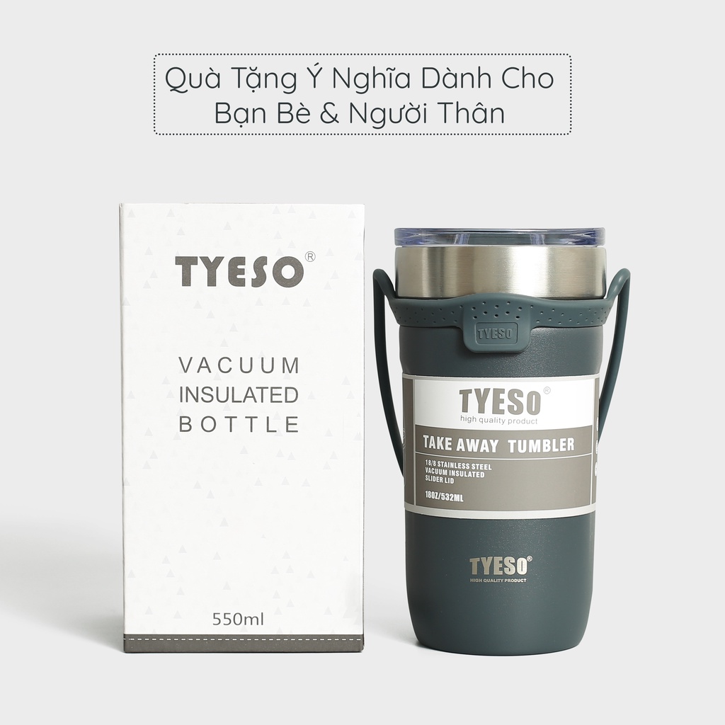 Ly giữ nhiệt Tyeso Tumbler chính hãng 550ml, bình nước Tyeso inox 304 an toàn sức khoẻ, Fan House khắc tên theo yêu cầu