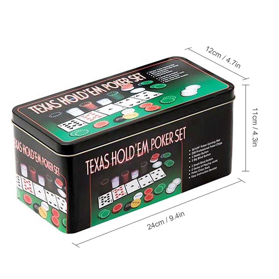 💢 Bộ Phỉnh Poker 200 Chips xì dách có số  thảm Blackjack