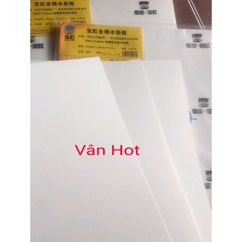 Giấy Baohong A3 lỡ 100%cotton 200gsm/300gsm vân Hot