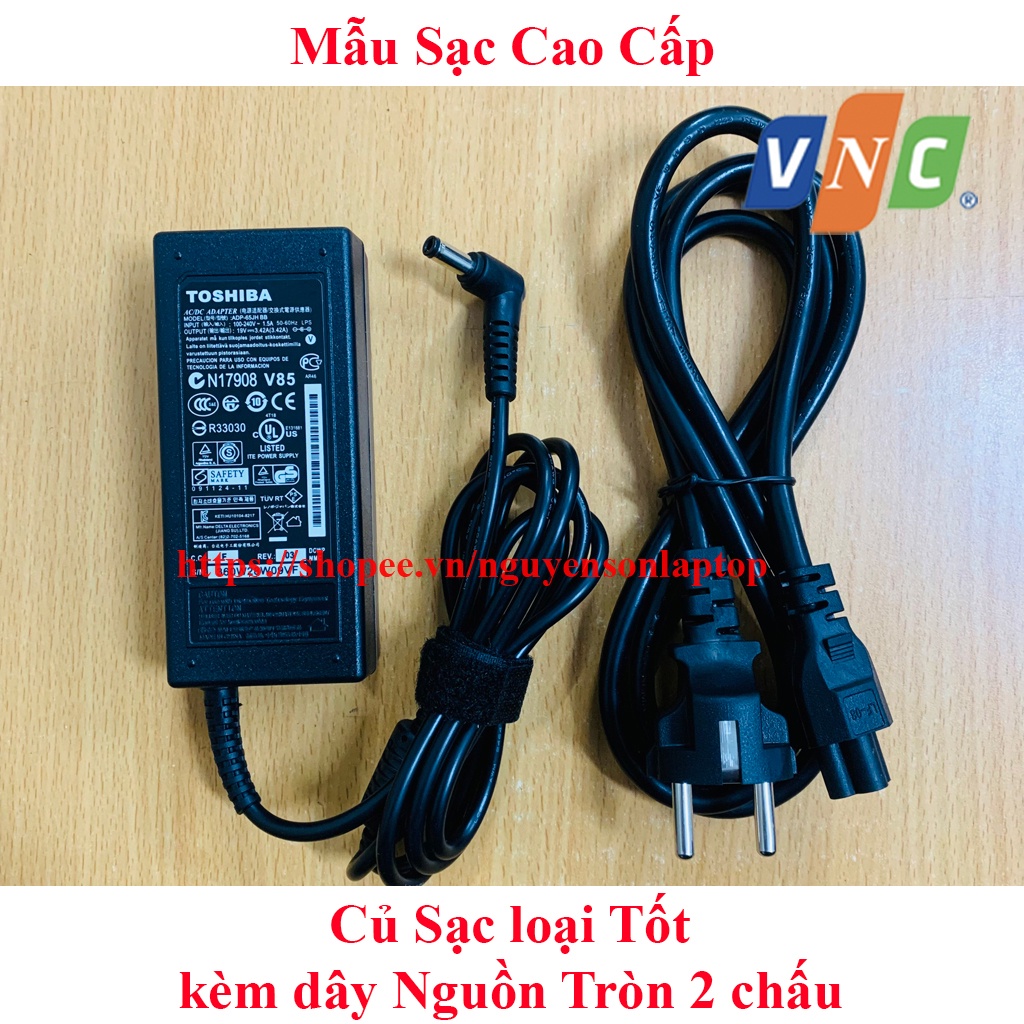 SẠC LAPTOP TOSHIBA 19V-3.42A (ADAPTER TOSHIBA) BẢO HÀNH ĐỔI MỚI 12 THÁNG NEW 100%